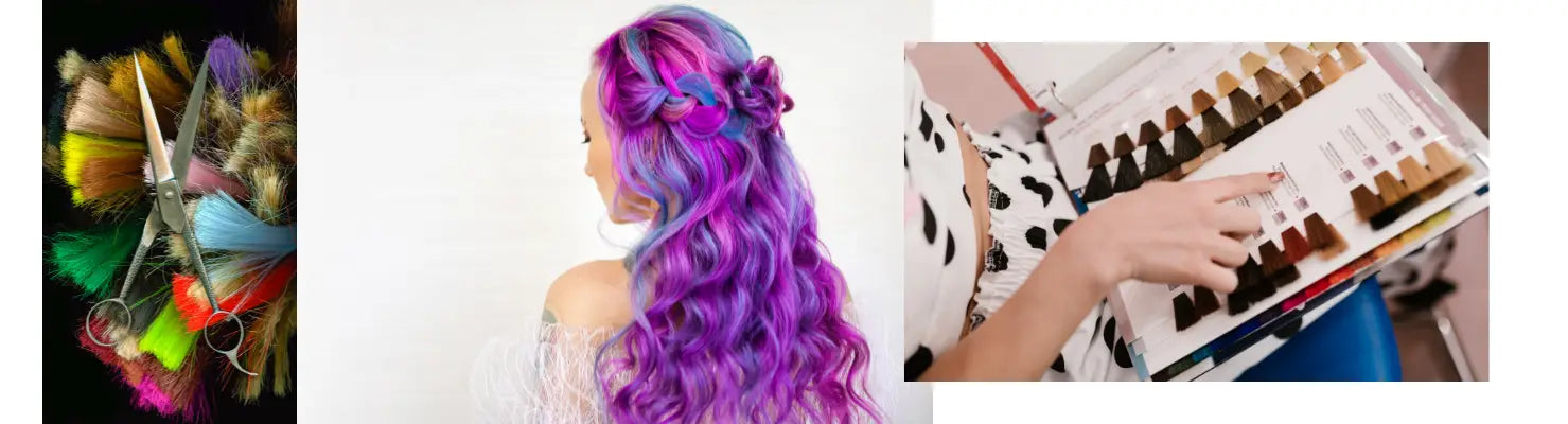 Haarstyling-Tools und bunte Haare im Alfaparf Milano Tönung Sortiment