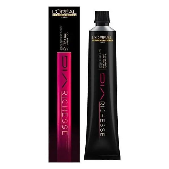 L Oreal Professionnel Diarichesse Haartönung Haarfärbe-Box und Tube auf weißem Hintergrund