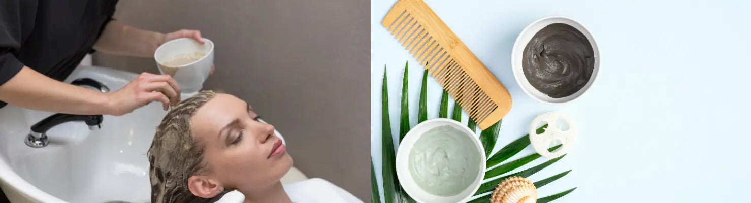 Haarschnitt und Salon Szene mit Alfaparf Milano Haarmaske Behandlung