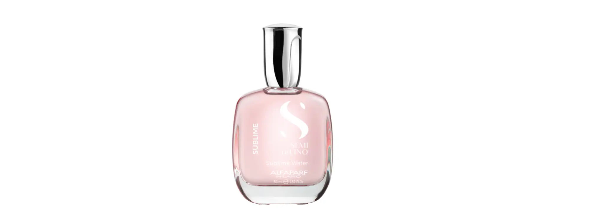 Pinkes Parfümflasche mit Silberkappe aus der Alfaparf Milano Haarparfüm Kollektion