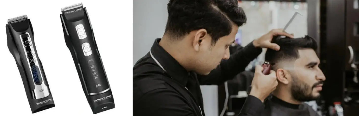 Haarschneidemaschinen mit Haarknipser und Haarschnitt für gepflegtes Styling