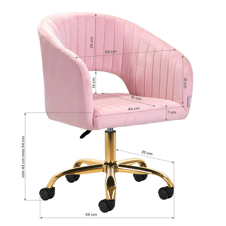 4Rico Drehstuhl QS-OF212G rosa