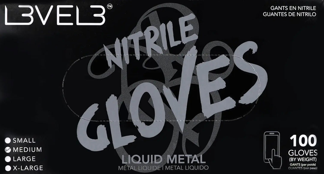 L3VEL3 Nitrilhandschuhe Medium Liquid Metal