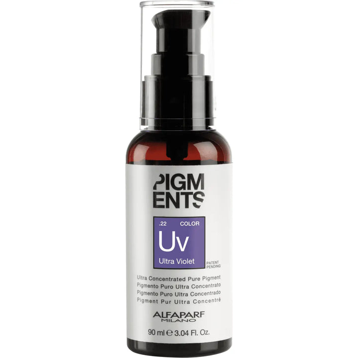 Flasche des Alfaparf Milano Ultra Violet Haarpigments für die Farbpflege