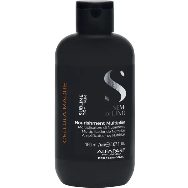 Schwarze Flasche Alfaparf Milano Semi di Lino Sublime Cellula Madre Nourishment Multiplier