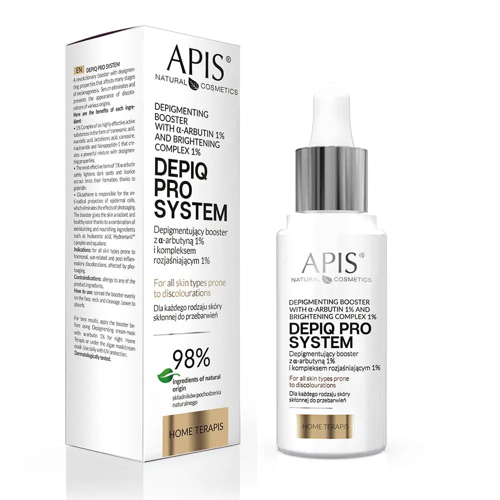 APIS DEPIQ PRO SYSTEM Depigmentierender Booster mit α-Arbutin 1% und Brightening Complex 1% 30 ml - Gesichts Booster