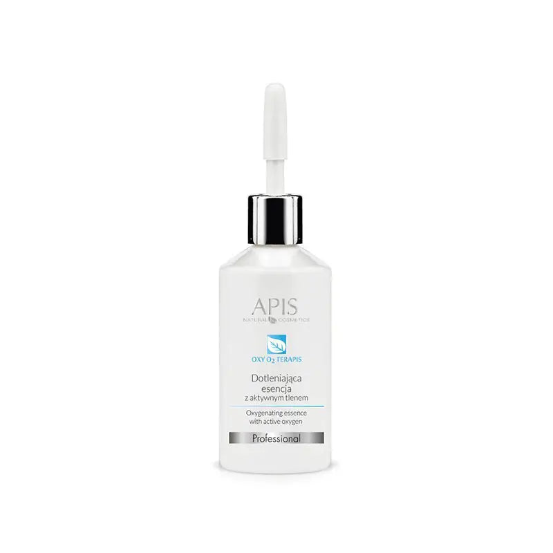 Weiße Flasche mit silberner Pumpe für Apsis Sauerstoffhaltige Essenz 30ml