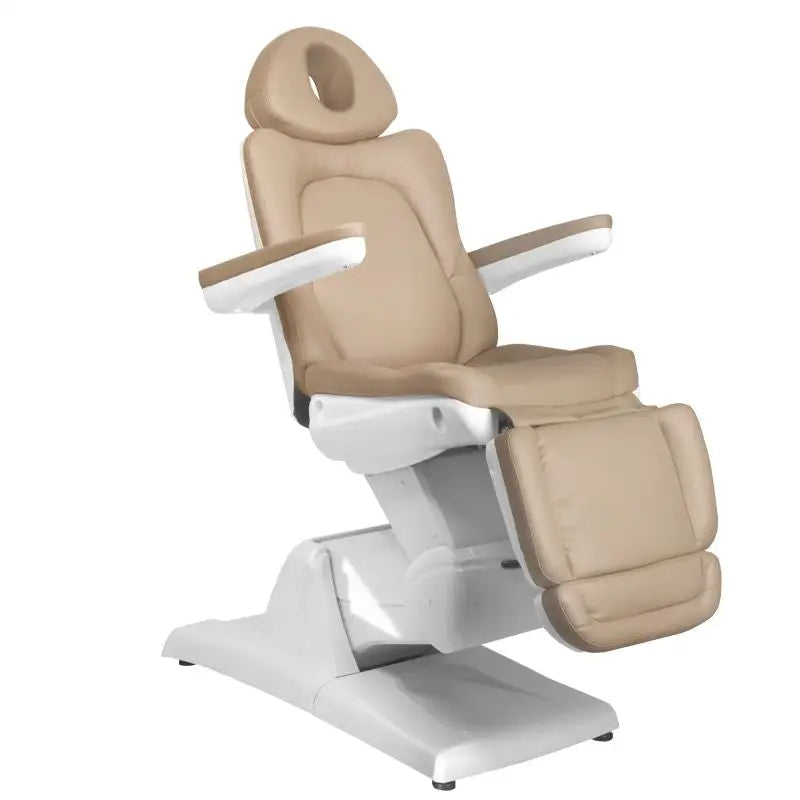 Beige und weiße elektrische Kosmetikliege Azzurro Elektrische Kosmetikliege 870 3 Motoren Cappuccino
