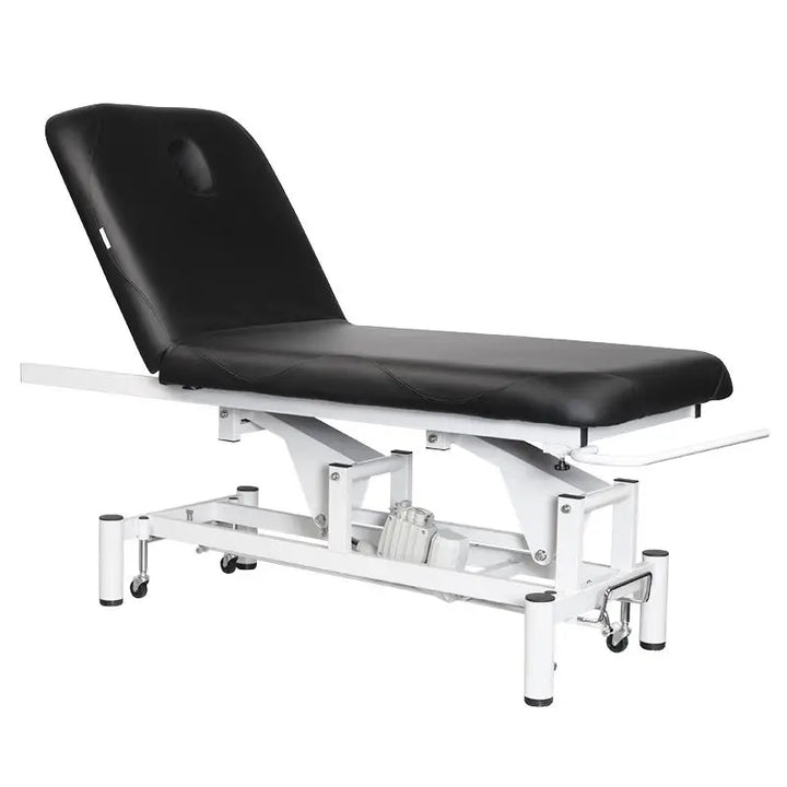 Schwarze Elektromassageliege Azzurro Elektrische Massageliege 684 mit weißem Rahmen
