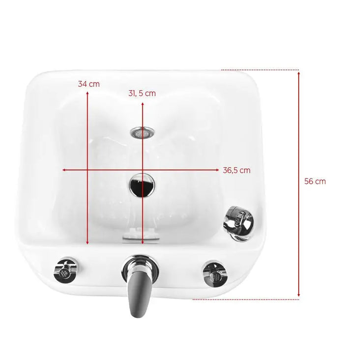 Weiße Keramikspüle mit Abmessungen für Azzurro Fussbadewanne Für Pediküre A023
