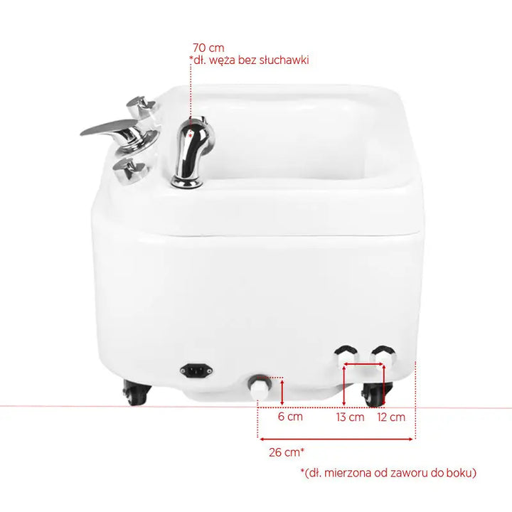 Weiße Keramik-Bidet mit Chromarmaturen für Pediküre und Hydromassage Azzurro Fussbadewanne A023
