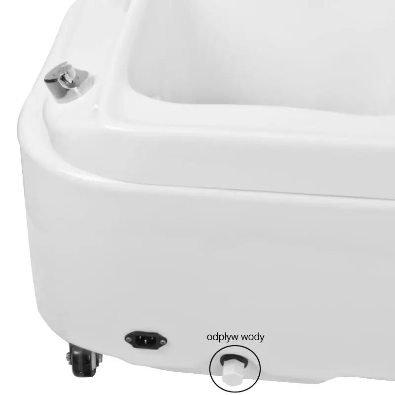 Weiße Wanne mit Ablauf für Pediküre und Hydromassage Azzurro Fussbadewanne A023