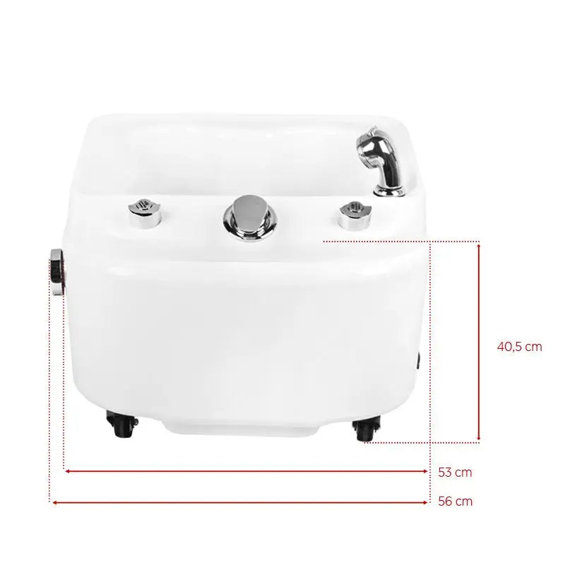 Weiße Pediküre-Badewanne mit Chromarmaturen für Hydromassage Azzurro Fussbadewanne