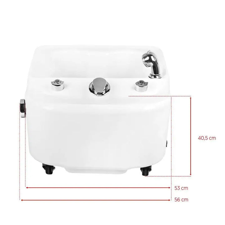 Weiße Pediküre-Badewanne mit Chromarmaturen für Hydromassage Azzurro Fussbadewanne
