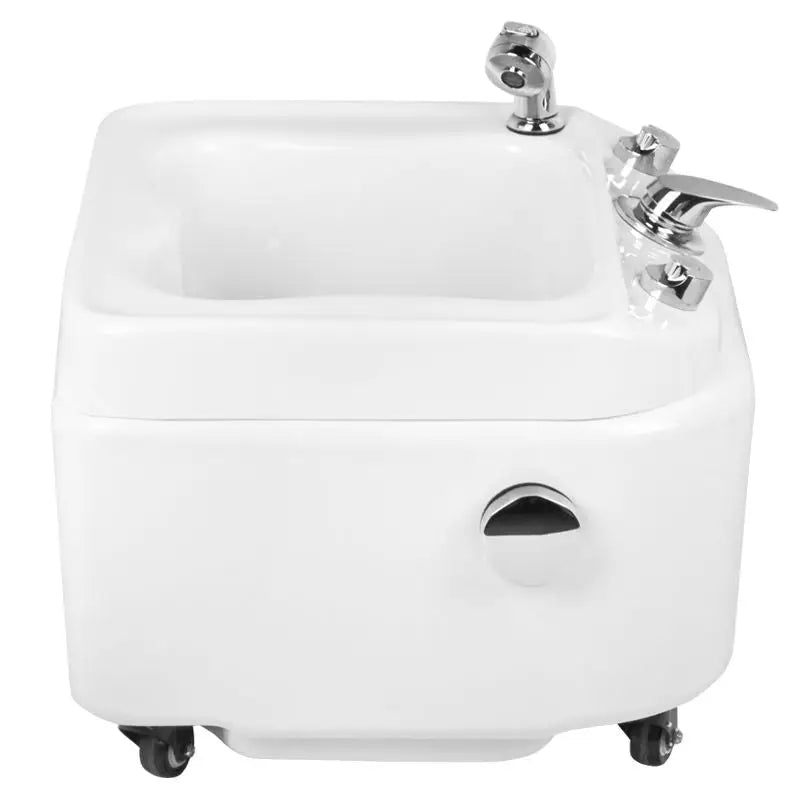 Weiße tragbare Dusche mit Wasserhahn und Rollen für Pediküre Hydromassage A023