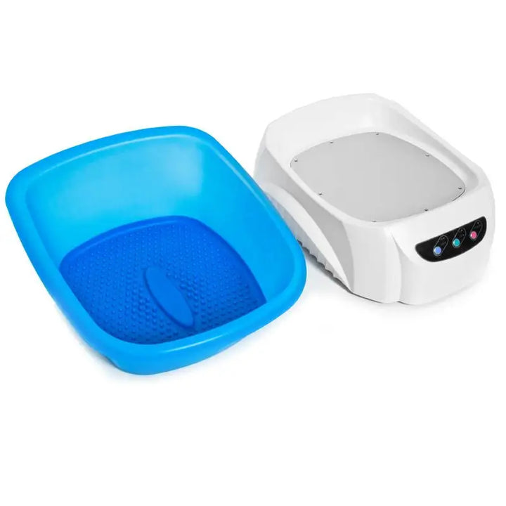 Blaue Fußbadewanne mit weißen elektronischen Basis und Massagefunktion