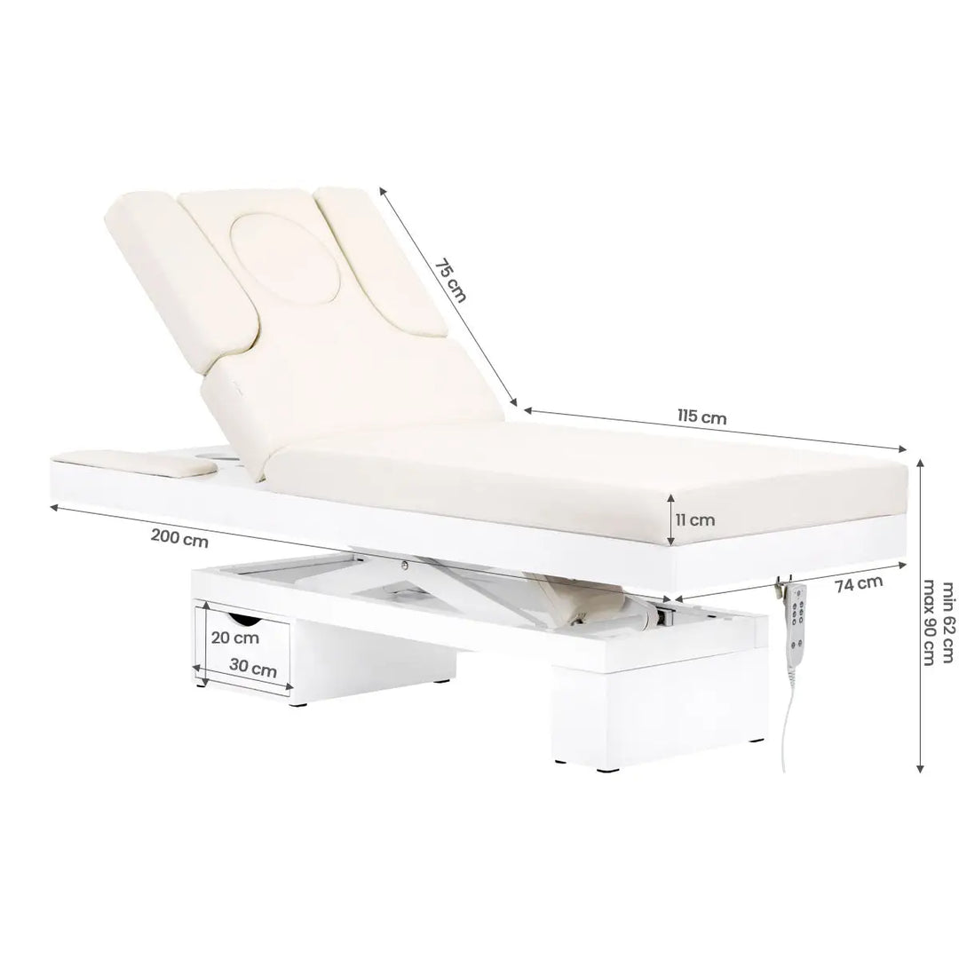 Weiß verstellbarer Massage-Tisch Azzurro Spa-Kosmetikliege 815b mit Beleuchtung