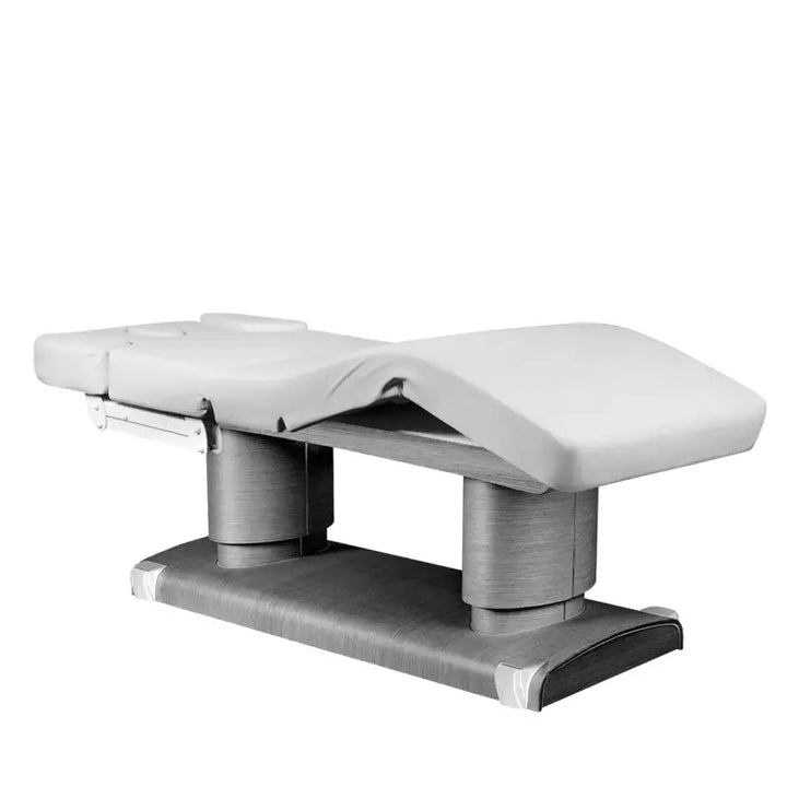 Upholstered Massage-Tisch mit zylindrischen Beinen und Heizfunktion in Grau