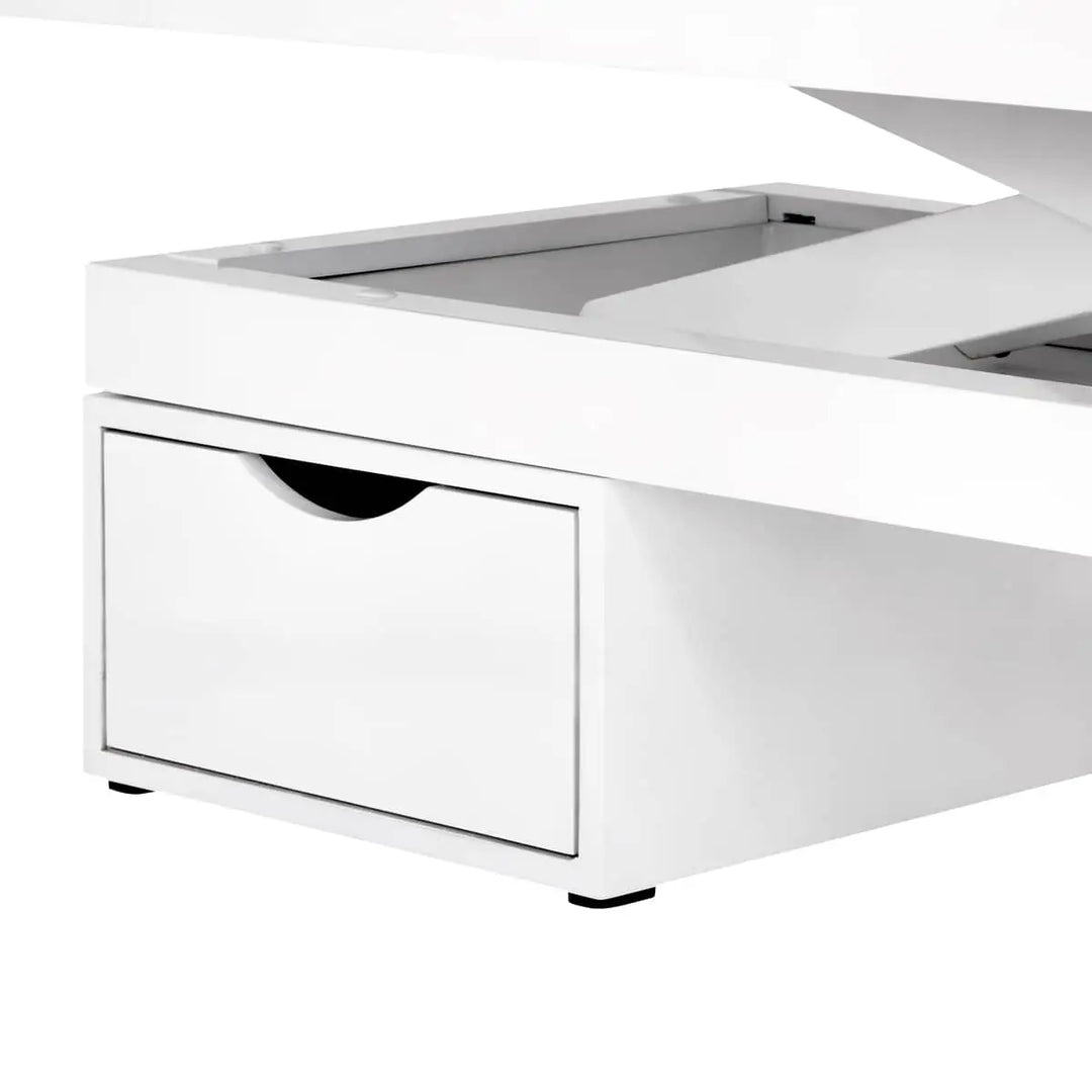 Weiße Schreibtisch mit Schublade für Azzurro Spa-Kosmetikliege A314S weiss mit Beleuchtung
