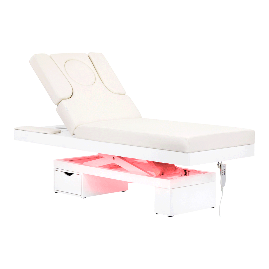 Azzurro Spa-Kosmetikliege A314S weiss mit Beleuchtung - Kosmetikliege