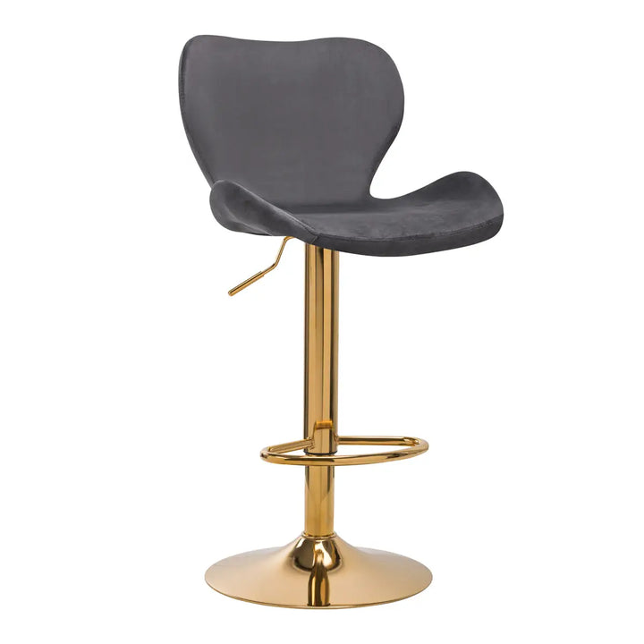 Barhocker QS-B15 Grau Samt - Barhocker