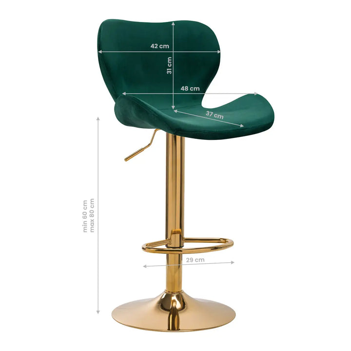 Barhocker QS-B15 Grün Samt - Barhocker