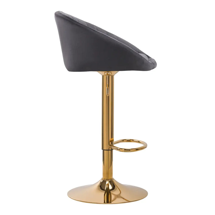 Barhocker QS-B16G Grau Samt - Barhocker