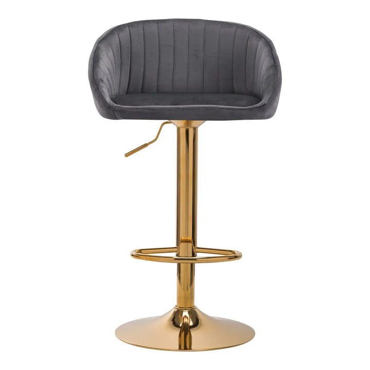 Barhocker QS-B16G Grau Samt - Barhocker
