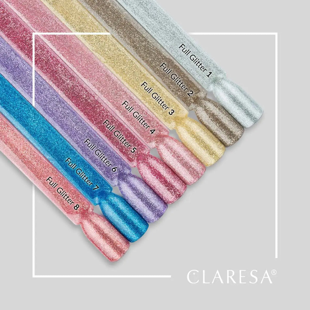 Claresa Hybridpolitur Full Glitter 8 -5g - Nagellack