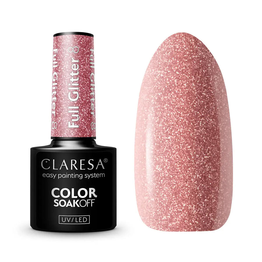 Claresa Hybridpolitur Full Glitter 8 -5g - Nagellack