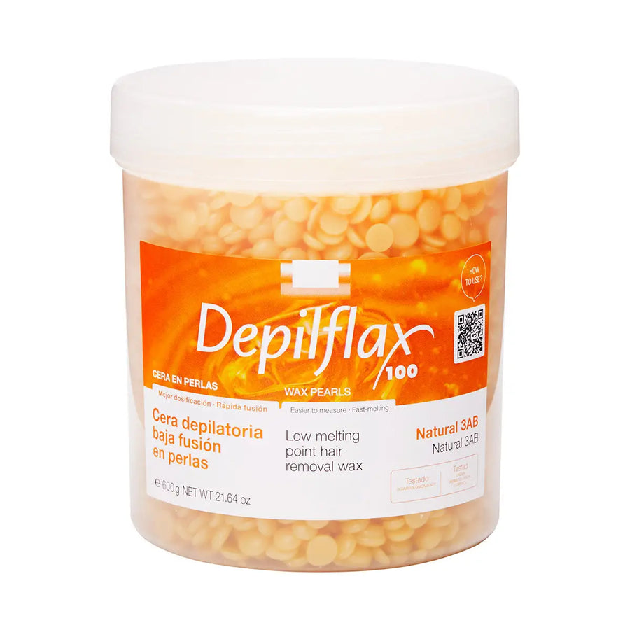Container mit Depilflax Wachskugeln für Haarentfernung in 600g Natural