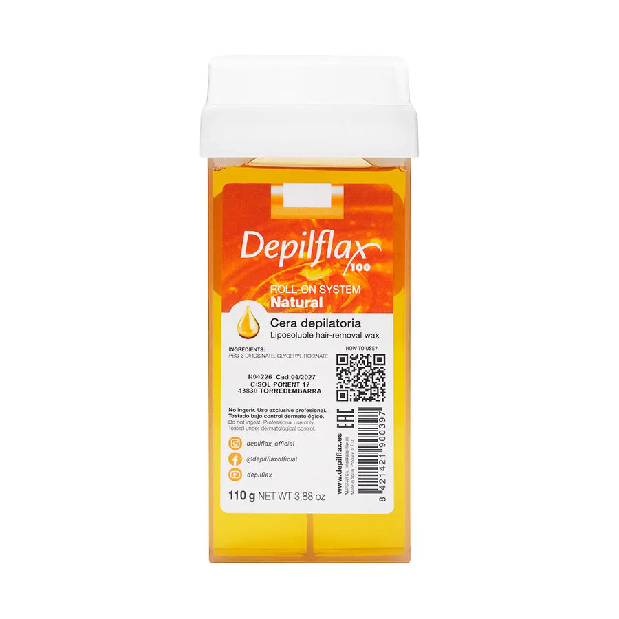 Depilflax Enthaarungswachs 110g natürliches Roll-on Haarentfernungswachs
