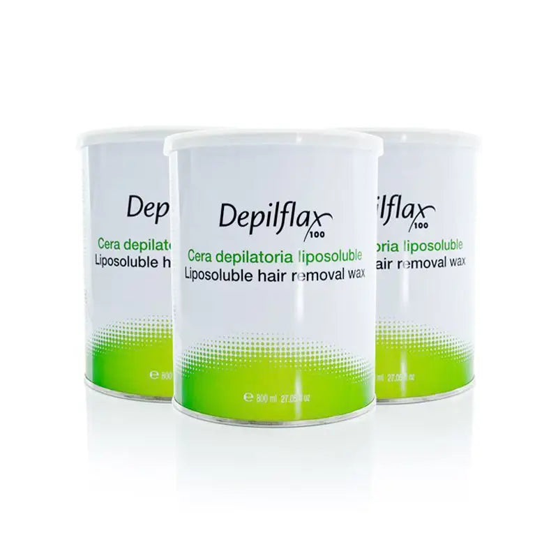 Drei Dosen Depilflax Enthaarungswachs 800ml Natur für haarloses Hauterlebnis