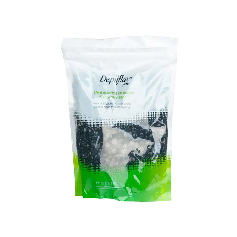 Depilflax Enthaarungswachs Film Schwarz 1000g mit schwarzen Wax Beads in Beutel