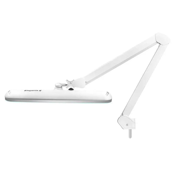 Weiße Gelenklampe für Lupenleuchte LED 801-s mit stabilem Untersatz