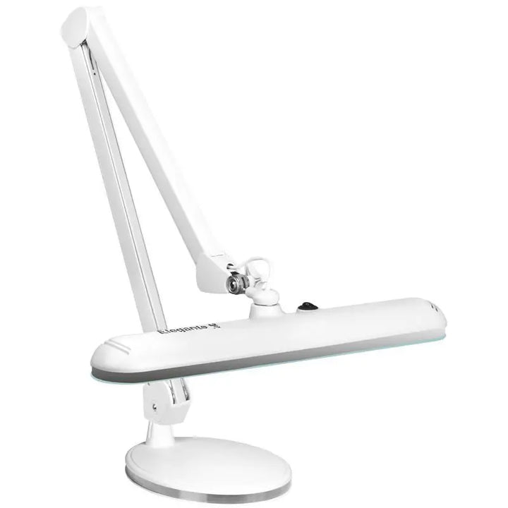 Weiße verstellbare Schreibtischlampe Elegante Lupenleuchte LED 801-s mit Untersatz