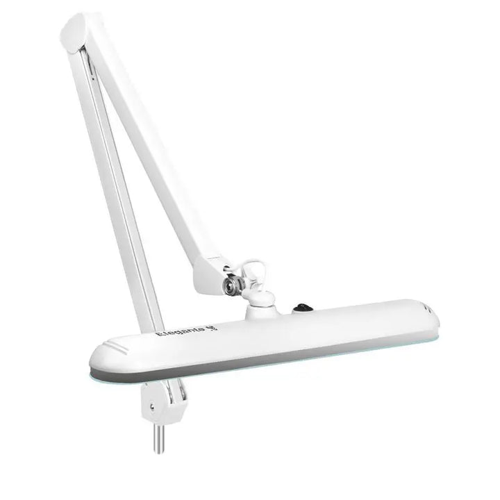 Verstellbare weiße Schreibtischlampe Elegante Lupenleuchte LED 801-s mit Untersatz