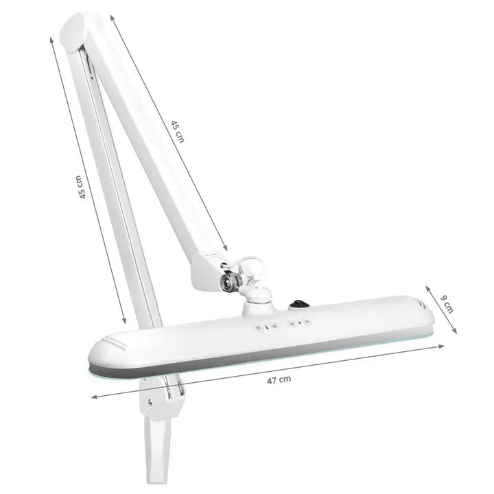 Weiße bewegliche Schreibtischlampe mit Maßen für Elegante Lupenleuchte LED 801-tl