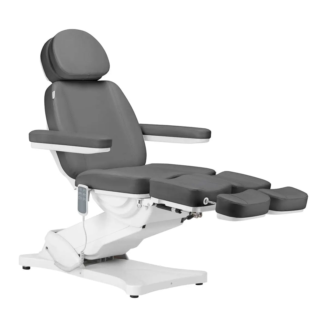 Elektrische Kosmetikliege SILLON CLASSIC 3 Motoren mit Pedi-Wiege grau