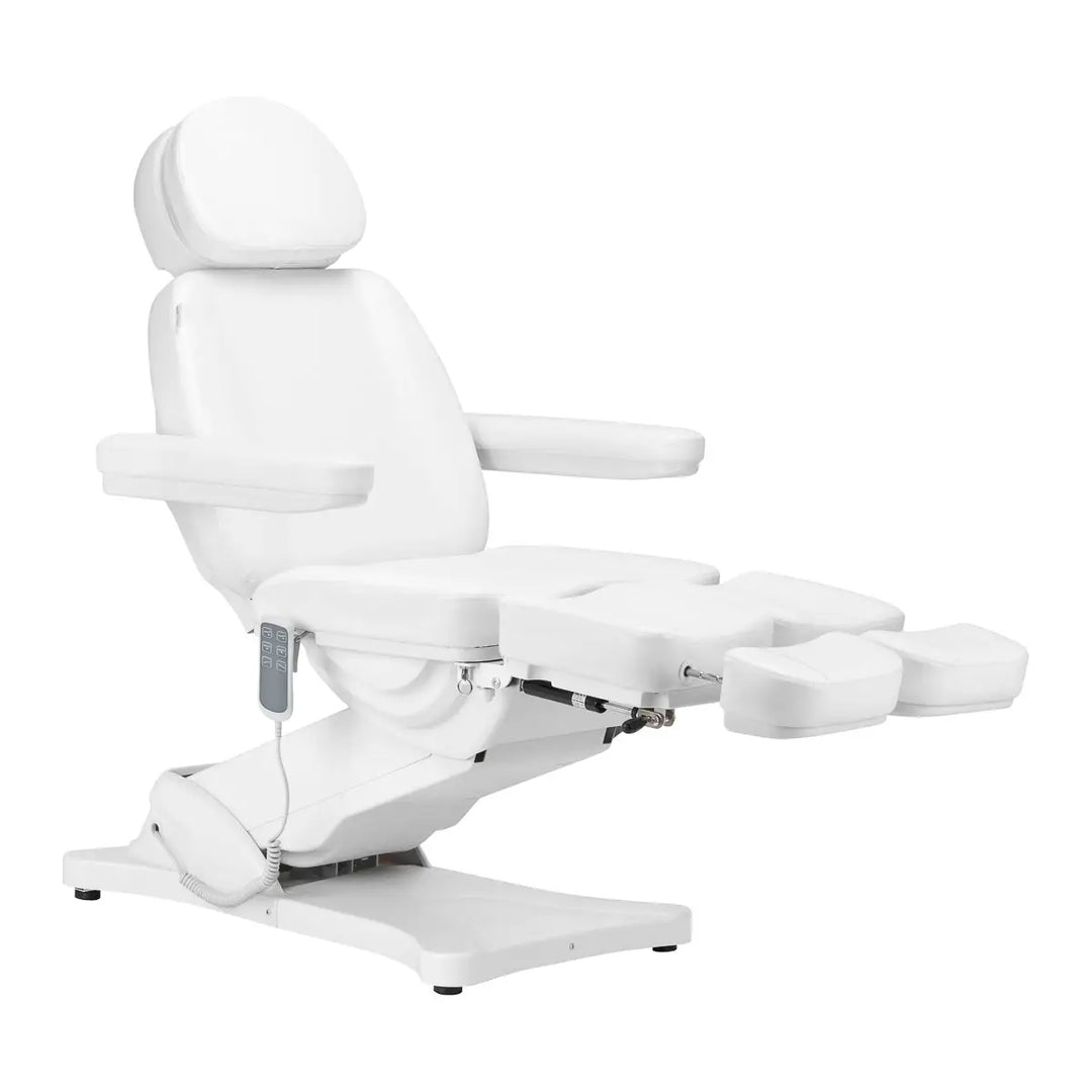 Elektrische Kosmetikliege SILLON CLASSIC 3 Motoren mit Pedi-Wiege weiß
