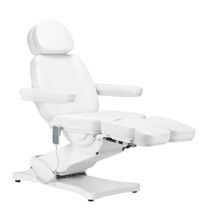 Elektrische Kosmetikliege SILLON CLASSIC 3 Motoren mit Pedi-Wiege weiß