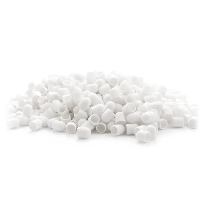 Haufen weiße Kunststoffpellets für Exo Schleifhülse 10mm/80 500 St Hard Cap Weiß