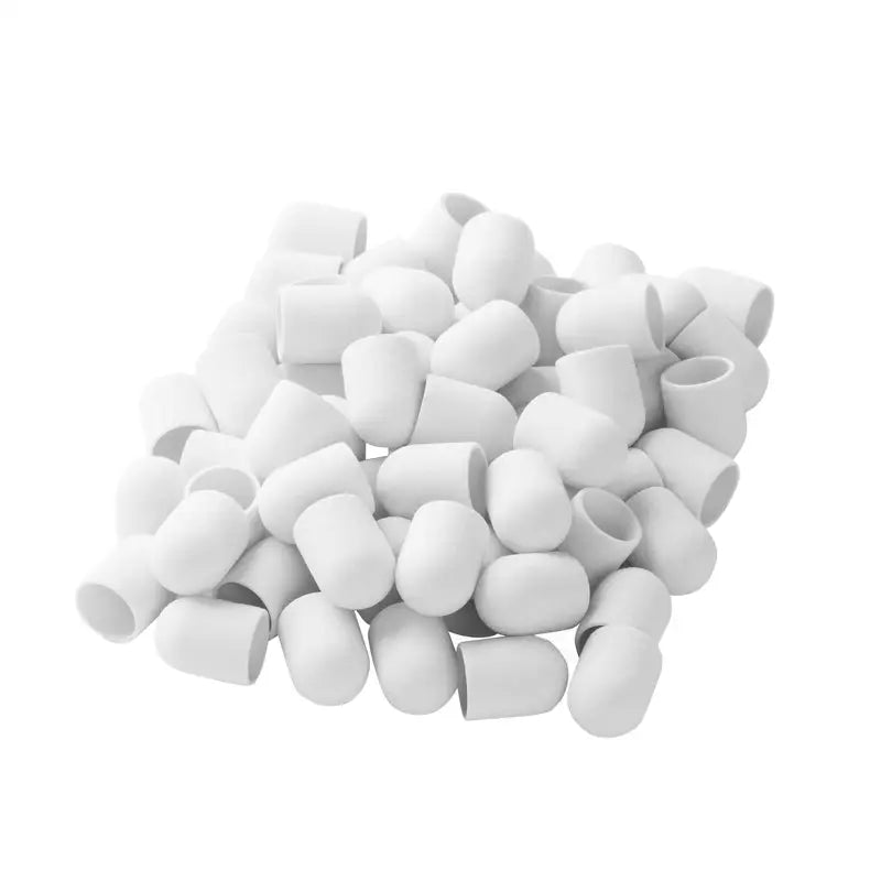 Haufen weißer Gummikappen für Exo Schleifhülse 13mm/150 500 St Hard Cap Weiß