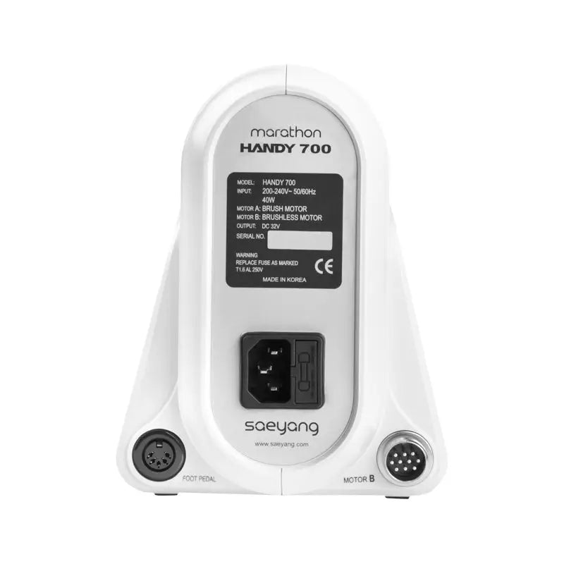 Weiße elektrische Nagelfeile Fräser Marathon Handy 700 2in1 Produktaufnahme