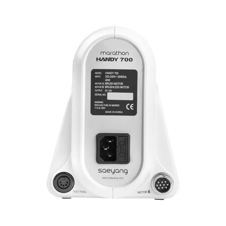 Weiße elektrische Nagelfeile Fräser Marathon Handy 700 2in1 Produktaufnahme