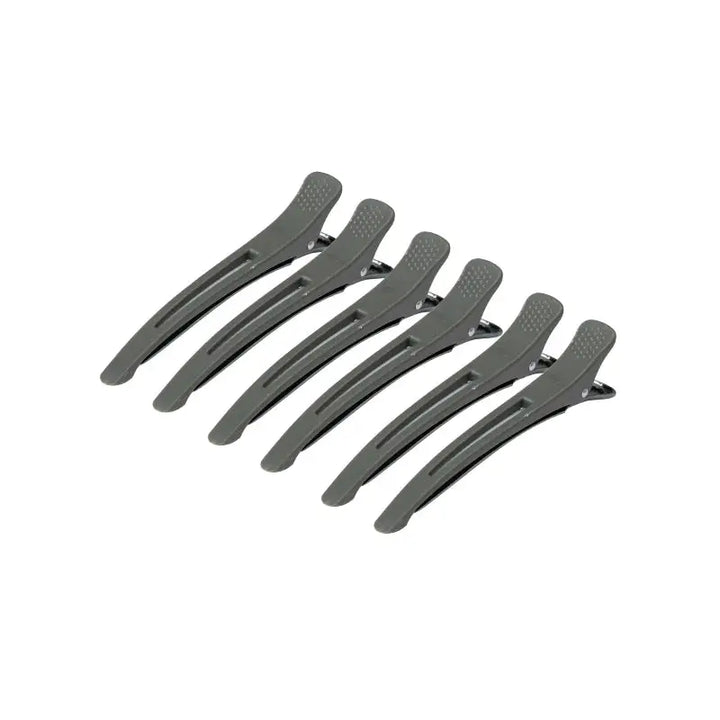 Friseur-Haarspangen Clips e-12b 6 St. 11,5cm Grau - Haarklammern