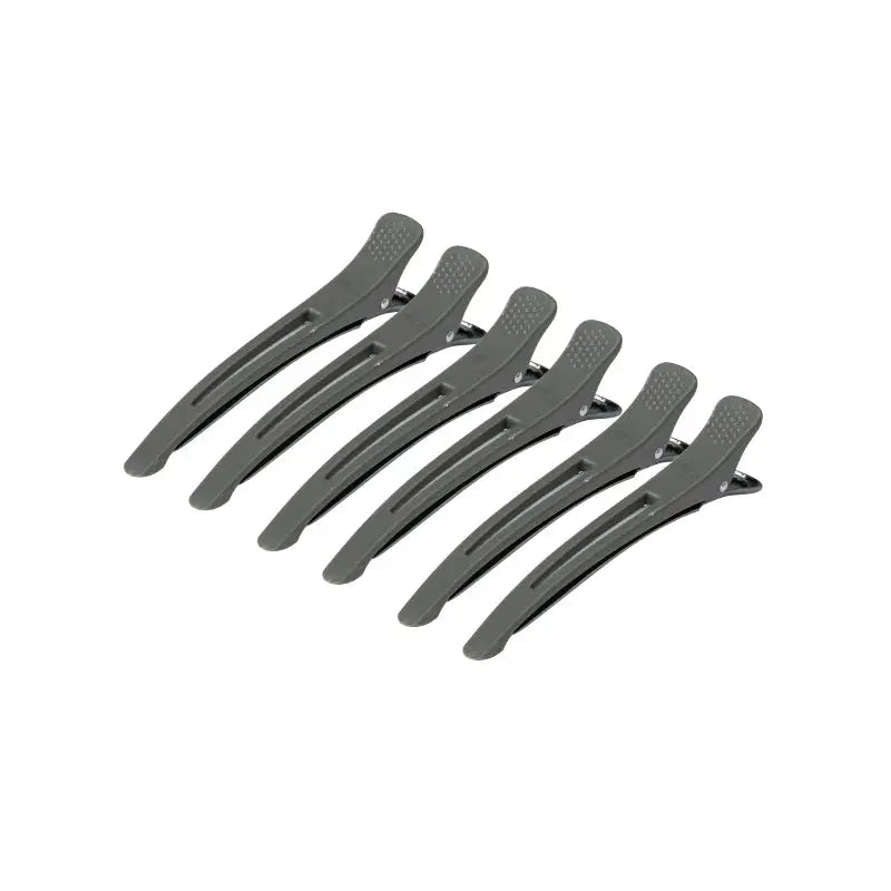 Friseur-Haarspangen Clips e-12b 6 St. 11,5cm Grau - Haarklammern