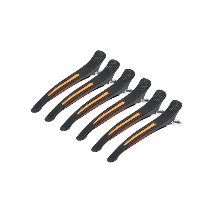 Friseur-Haarspangen Clips e-13 6 St. 11,5cm Mix Neon - Haarklammern