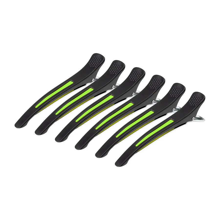 Friseur-Haarspangen Clips e-13 6 St. 11,5cm Mix Neon - Haarklammern