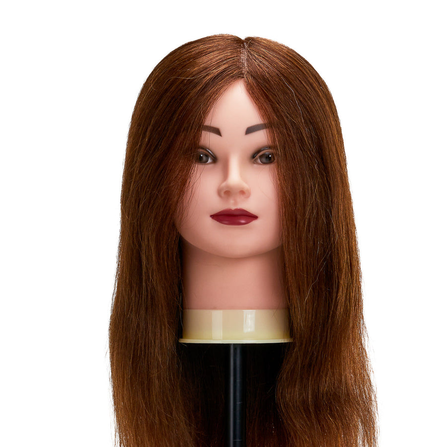Friseur-Trainingskopf von Gabbiano WZ1 mit echtem Haar Farbe 4# Länge 20’’